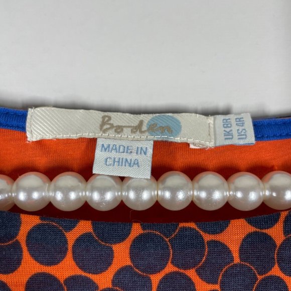 Boden Annie Floral Polka Dots Boat Neck 3/4 Short Knee Length Sheath Dress 4 - Picture 6 of 10